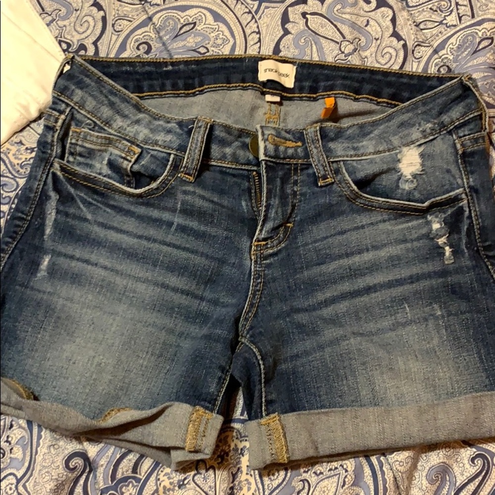 Low rise jean shorts